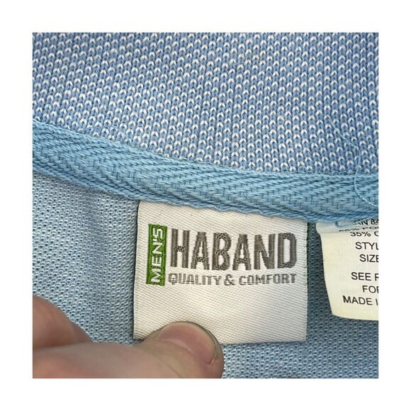 Haband Polo Shirt Men's 2X Blue Polyester Golf Performance Short Sleeve Collared - Picture 3 of 9